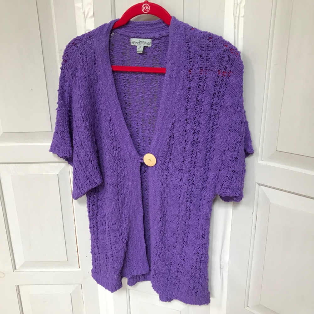 WindiRiver Purple Women's Soft Cardigan Sweater - Picture 9 of 16